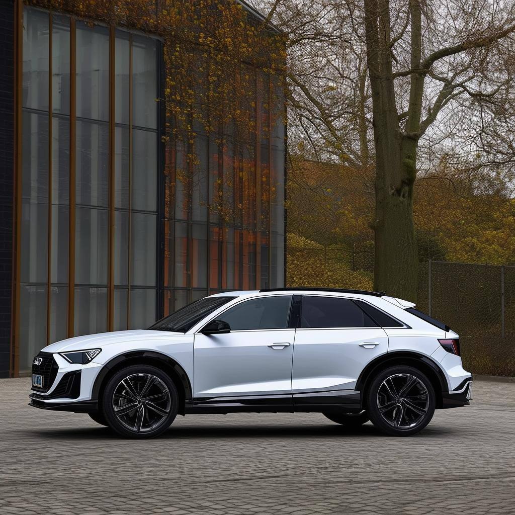 Audi Q4 Etron UK side view