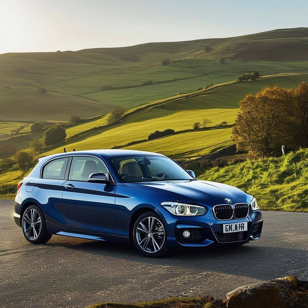 BMW 1 series 118i UK with hilly background