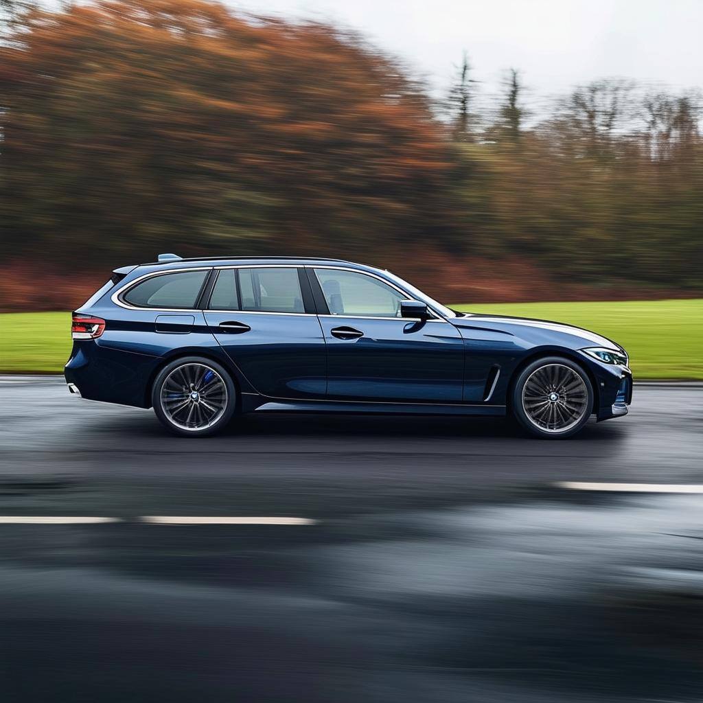 BMW 3 Series Touring UK side view