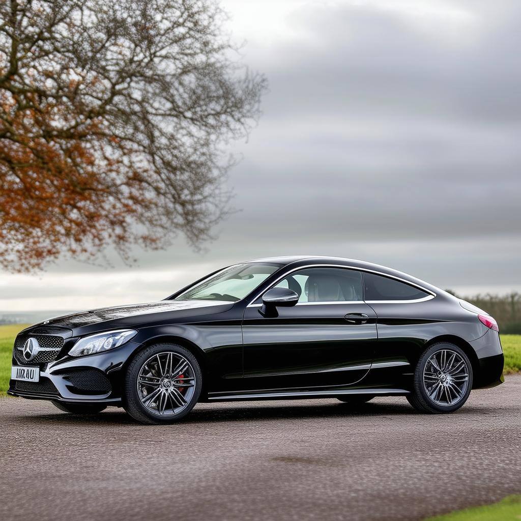 Mercedes C Class Coupe UK side view