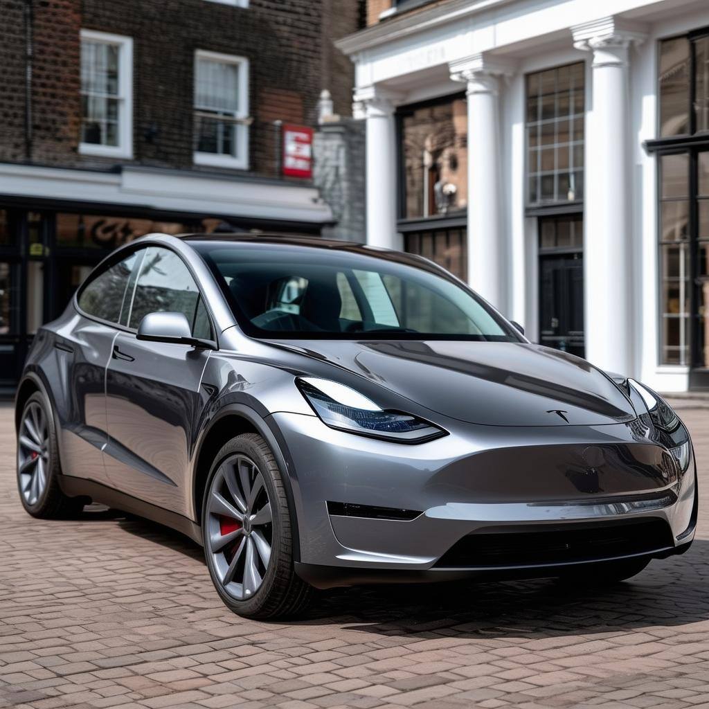 Tesla model Y UK side profile