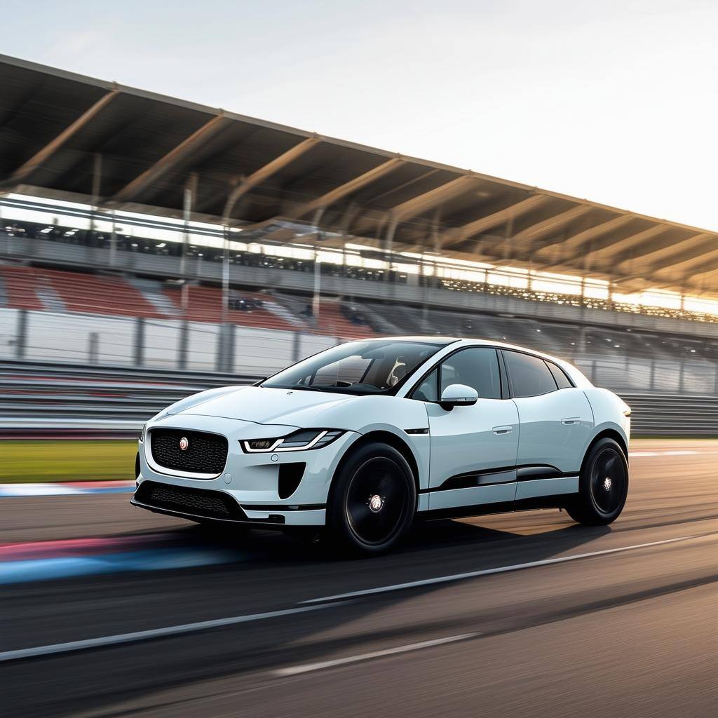 jaguar ipace side view near race track