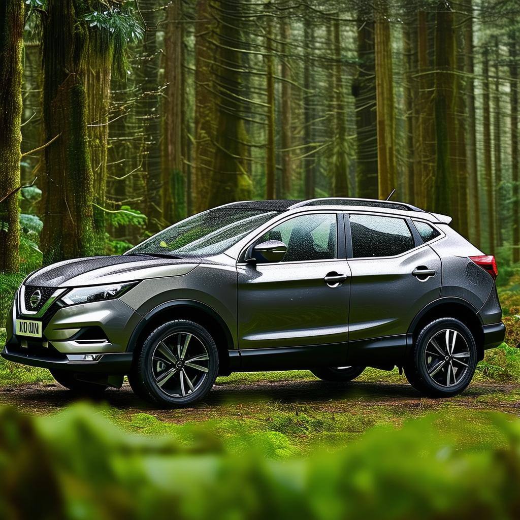 nissan qashqai UK side profile rainforrest background