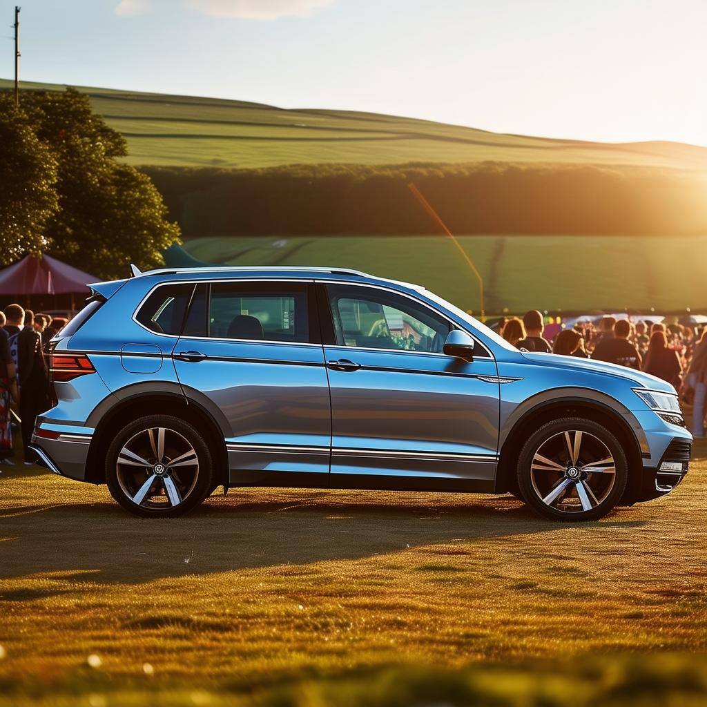 tiguan suv uk side profile music festival background